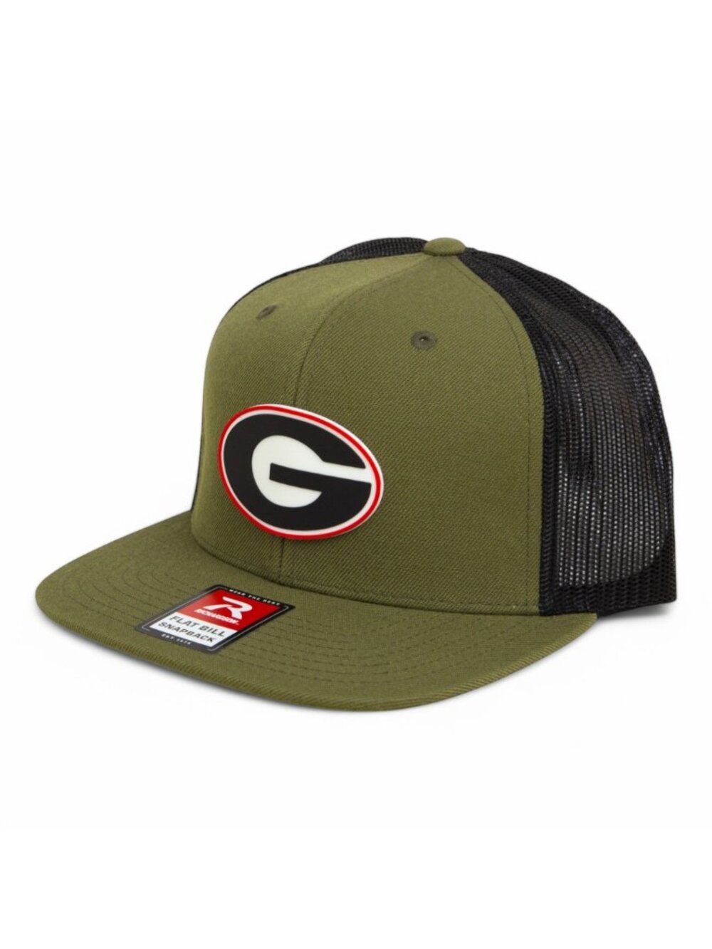 Georgia Bulldogs Power G 3D Wool Blend Flat Bill Hat- Loden/ Black